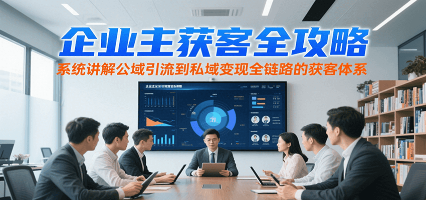 企业主获客全攻略，系统讲解公域引流到私域变现全链路的获客体系-二当家网创资源站