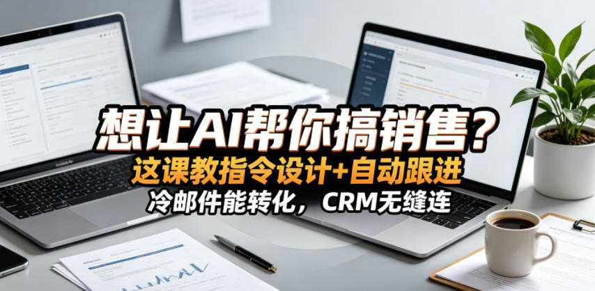 想让AI帮你搞销售?这课教指令设计+自动跟进,冷邮件能转化,CRM无缝连!【原创双语字幕】-二当家网创资源站
