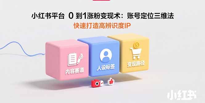小红书平台0到1涨粉变现术：账号定位三维法，快速打造高辨识度IP-二当家网创资源站