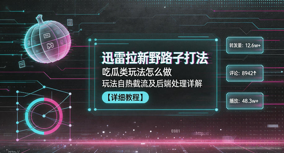 迅雷拉新野路子打法,吃瓜类玩法怎么做,玩法自热截流及后端处理详解-二当家网创资源站