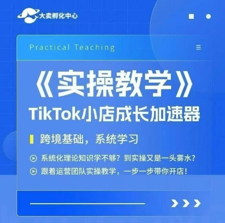 大卖家孵化中心TikTok实操课，TikTok小店成长加速器，跨境基础系统学习，一步一步带你开店-二当家网创资源站
