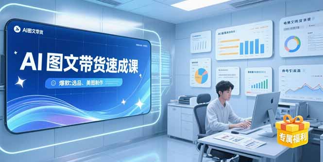 AI图文带货速成课，养号引流秘籍，爆款选品策略，美图制作全流程-二当家网创资源站