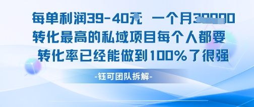 每单利润40一个月7k+转化最高的私域项目，每个人都要的产品转化率已经能做到100%-二当家网创资源站