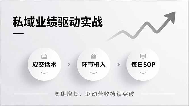 私域业绩驱动实战，成交话术、环节植入、每日SOP，聚焦增长，驱动营收持续突破-二当家网创资源站