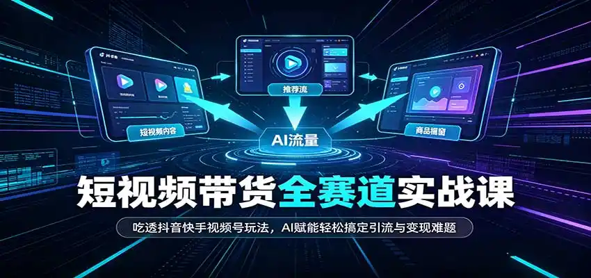 短视频带货全赛道:吃透抖音快手视频号玩法,AI赋能轻松搞定引流与变现难题-二当家网创资源站