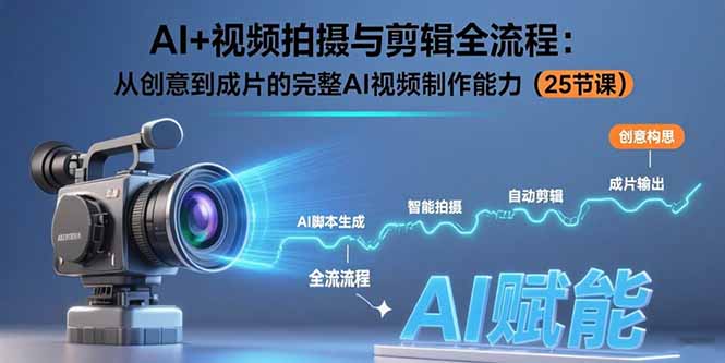 AI+视频拍摄与剪辑全流程：从创意到成片的完整AI视频制作能力(25节课-二当家网创资源站