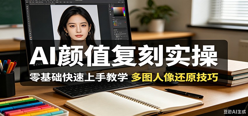 AI颜值复刻实操，零基础快速上手教学，多图人像还原技巧-二当家网创资源站