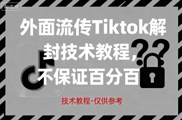 外面流传Tiktok解封技术教程，不保证百分百，具体自测-二当家网创资源站