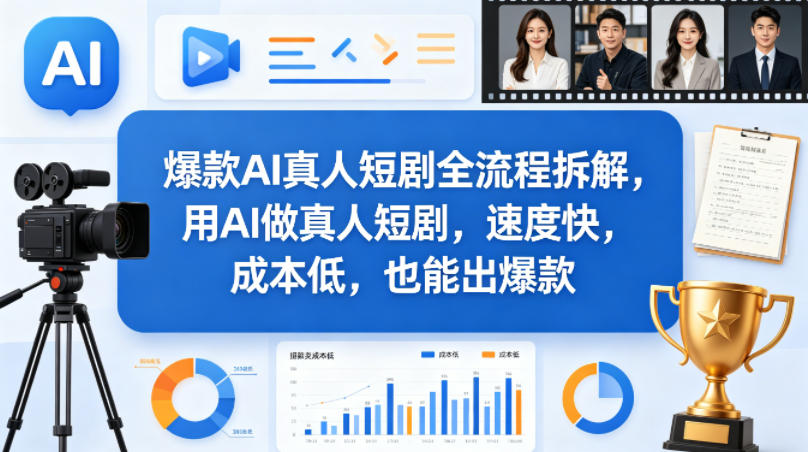 爆款AI真人短剧全流程拆解,用AI做真人短剧,速度快,成本低,也能出爆款-二当家网创资源站