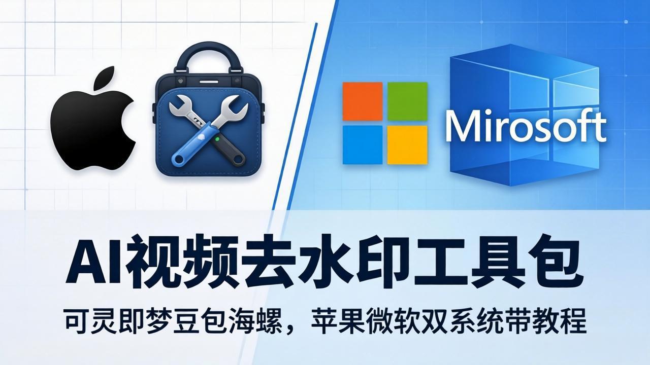 AI视频去水印工具包：可灵即梦豆包海螺，苹果微软双系统带教程-二当家网创资源站