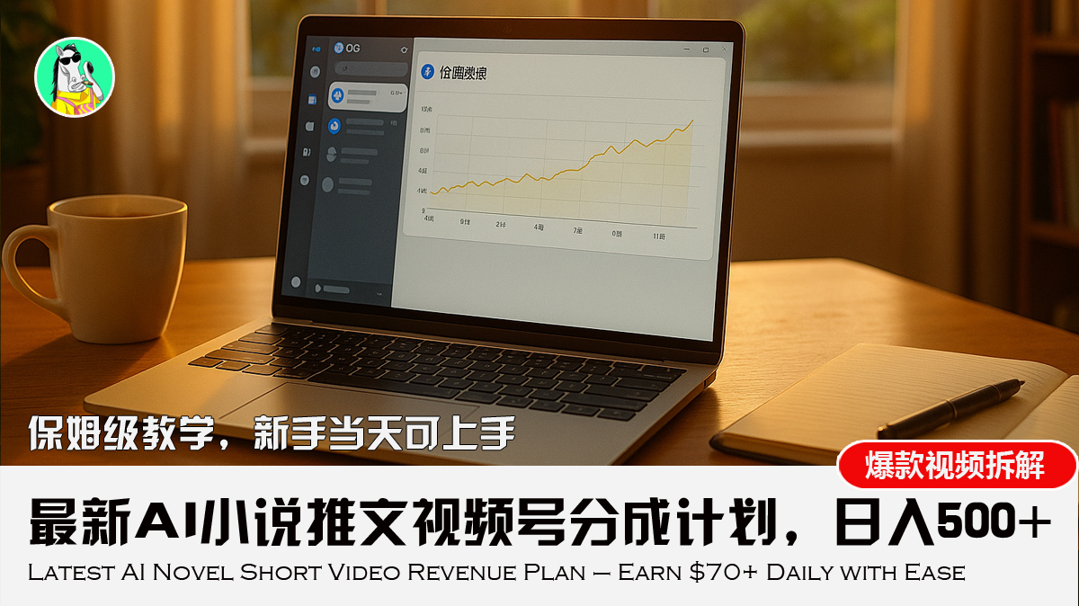 最新AI小说推文视频号分成计划，新手小白也能当天日入500+教程-二当家网创资源站