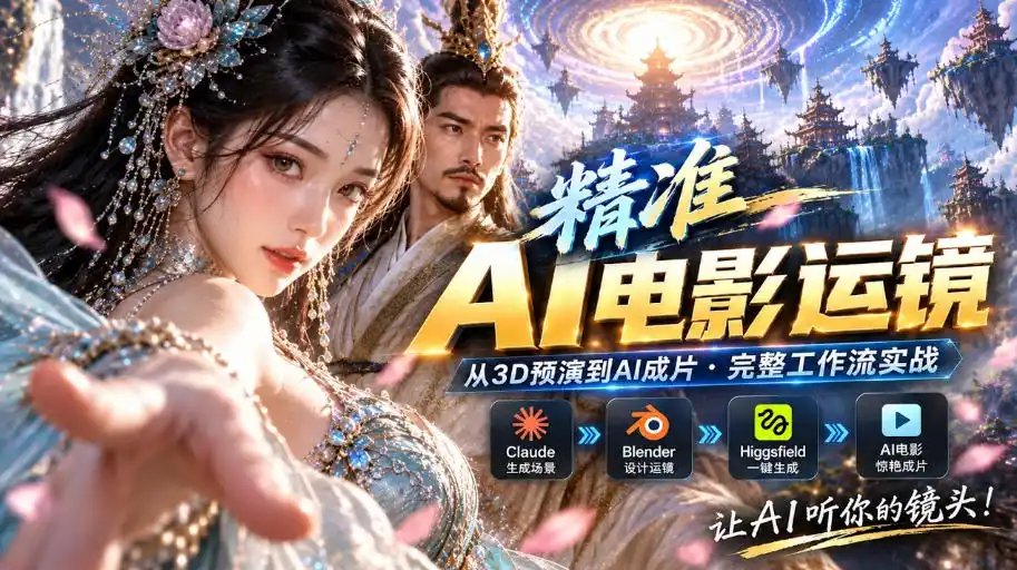 AI视频终于能精准运镜了!Claude+Blender+Higgsfield免费插件实测-二当家网创资源站
