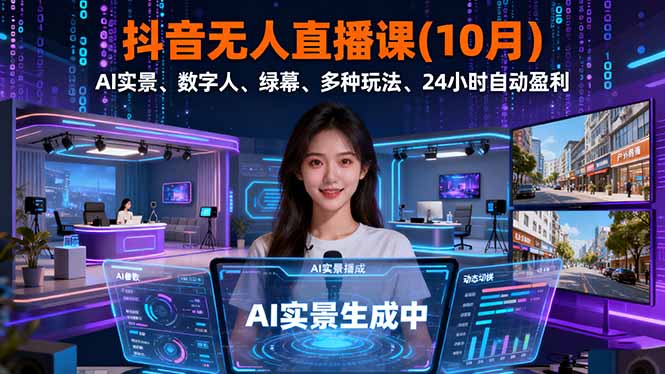 抖音无人直播课(10月-二当家网创资源站