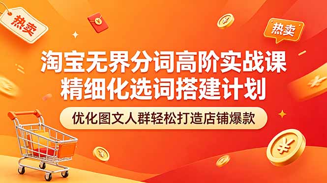 淘宝无界分词高阶实战课 精细化选词搭建计划 优化图文人群轻松打造店铺爆款-二当家网创资源站