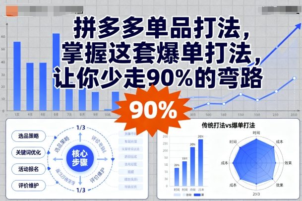 拼多多单品打法，掌握这套爆单打法，让你少走90%的弯路-二当家网创资源站