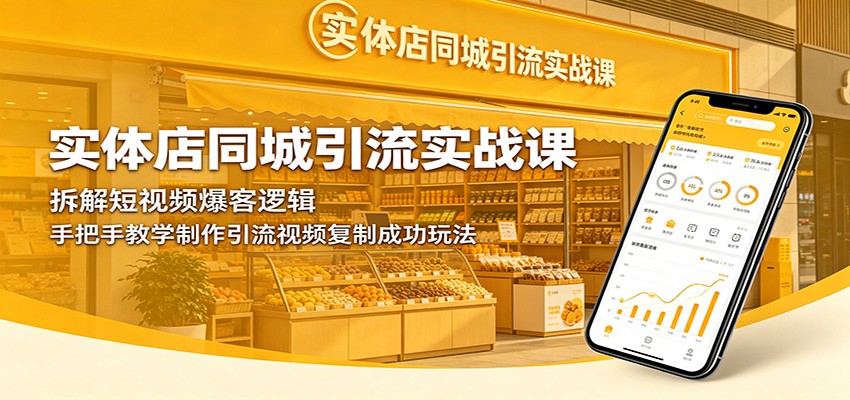 实体店同城引流实战课：拆解短视频爆客逻辑，手把手教学制作引流视频复制成功玩法-二当家网创资源站