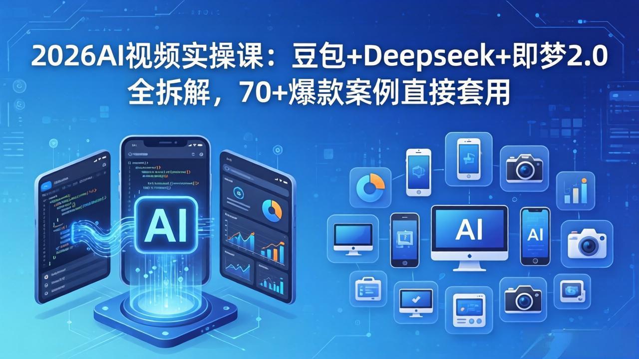 2026AI视频实操课：豆包+Deepseek+即梦2.0全拆解，70+爆款案例直接套用-二当家网创资源站