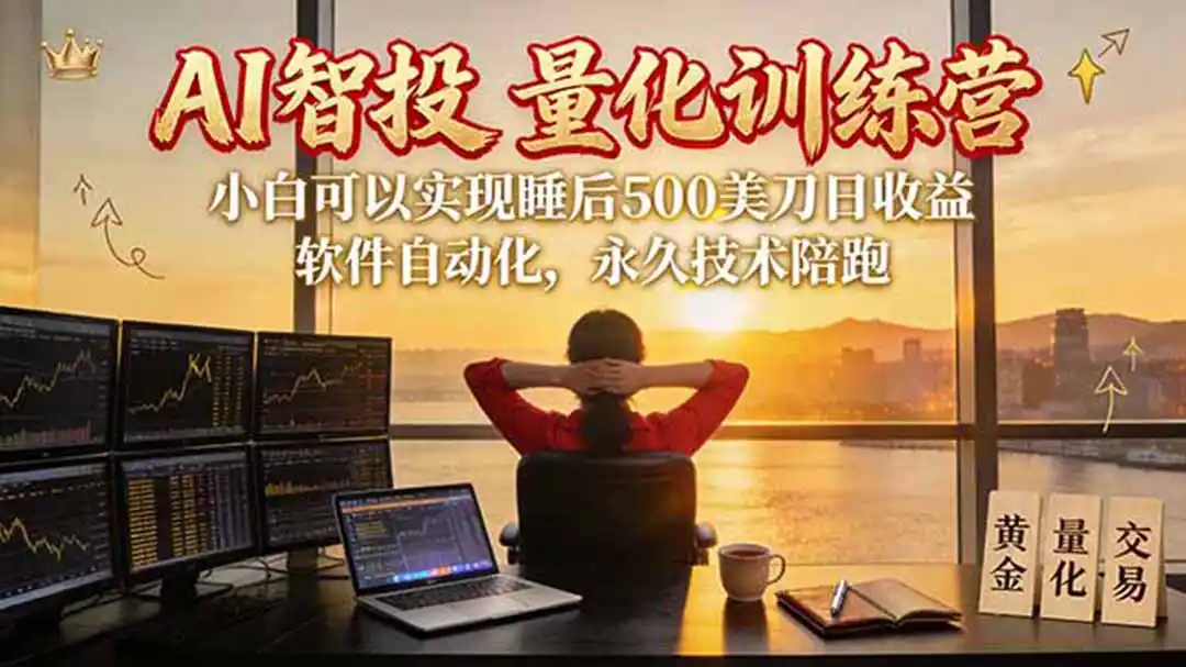 AI智投EA量化训练营【第三期】，多策略智投+防爆技术+趋势分析 ，轻松上手，矩阵放大，长期稳定。-二当家网创资源站