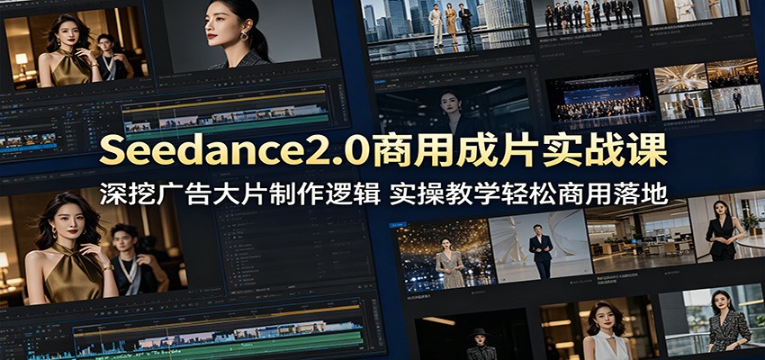 Seedance2.0商用成片实战课：深挖广告大片制作逻辑，实操教学轻松商用落地-二当家网创资源站