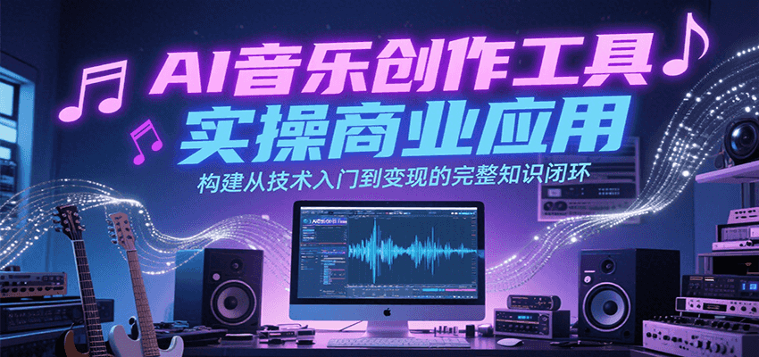 AI音乐创作工具实操商业应用，构建从技术入门到变现的完整知识闭环-二当家网创资源站
