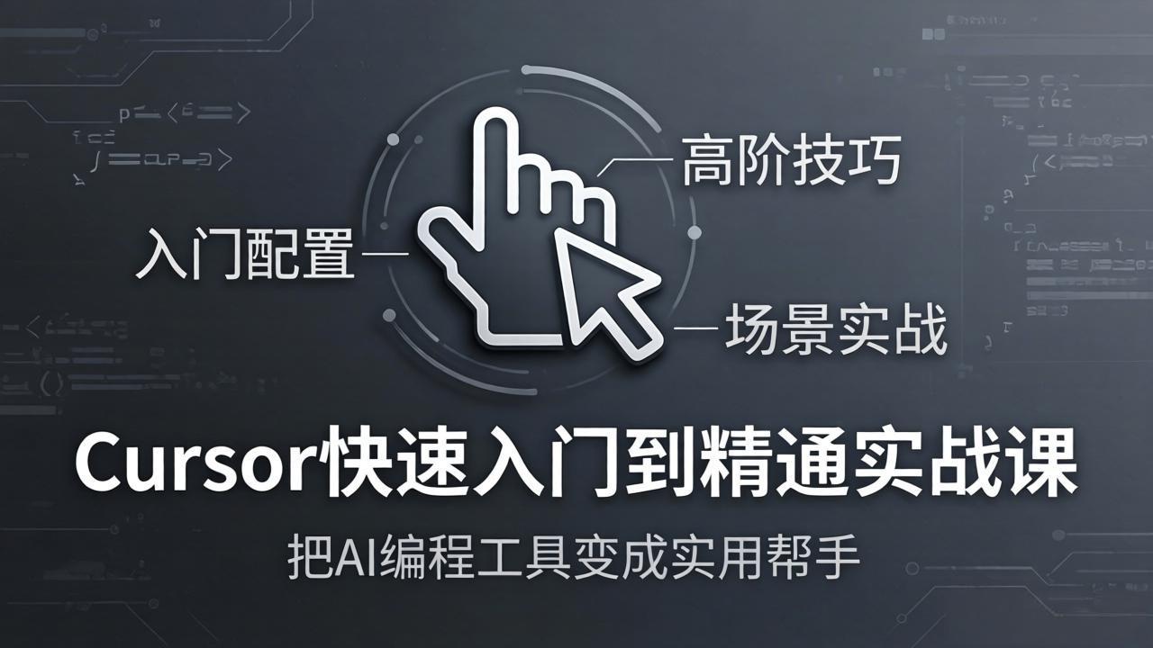 Cursor快速入门到精通实战课:入门配置+高阶技巧+场景实战,把AI编程工具变成实用帮手-二当家网创资源站