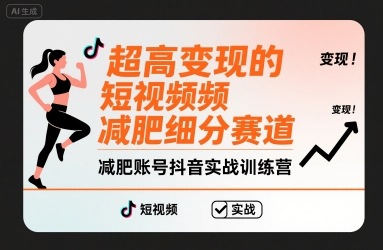 超高变现的短视频减肥细分赛道，减肥账号抖音实战训练营-二当家网创资源站
