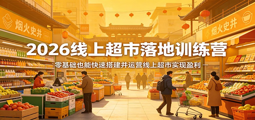 2026线上超市落地训练营，零基础也能快速搭建并运营线上超市实现盈利-二当家网创资源站