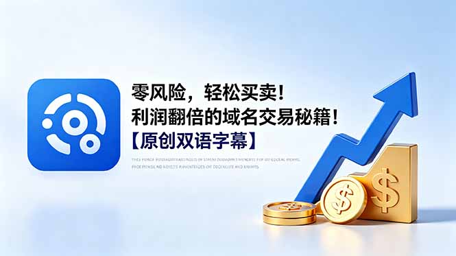 零风险，轻松买卖！利润翻倍的域名交易秘籍！【原创双语字幕】-二当家网创资源站