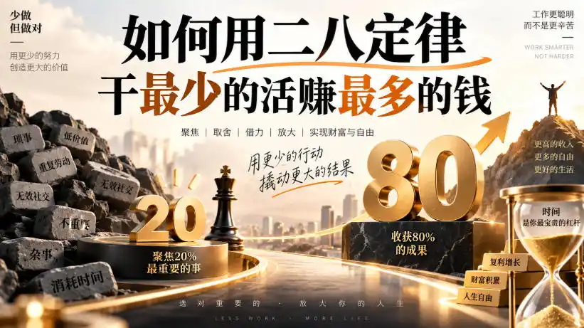 付费文章：如何用二八定律干最少的活賺最多的钱-二当家网创资源站