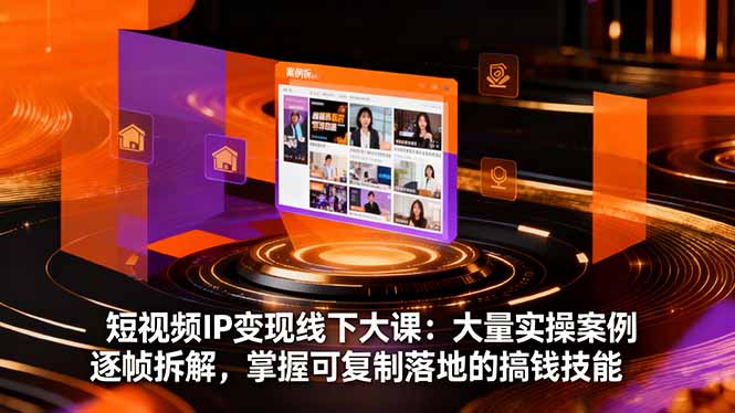 短视频IP变现线下大课：大量实操案例逐帧拆解，掌握可复制落地的搞钱技能-二当家网创资源站