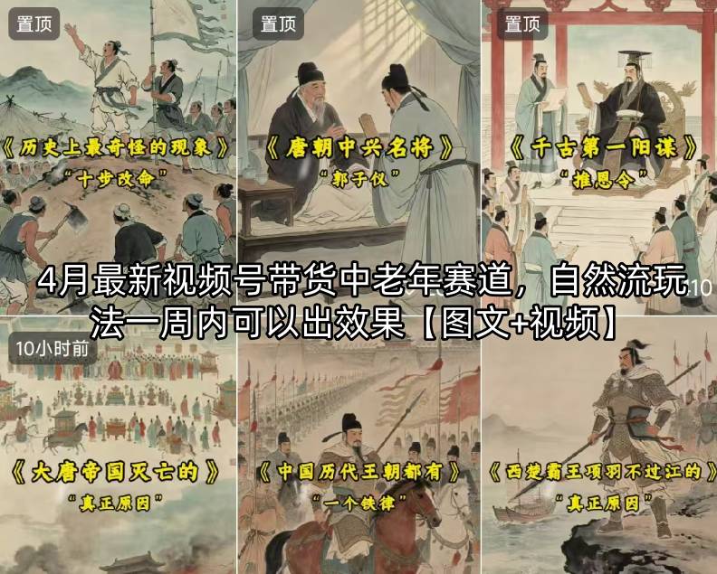 4月最新视频号带货中老年赛道，自然流玩法一周内可以出效果【图文+视频】-二当家网创资源站