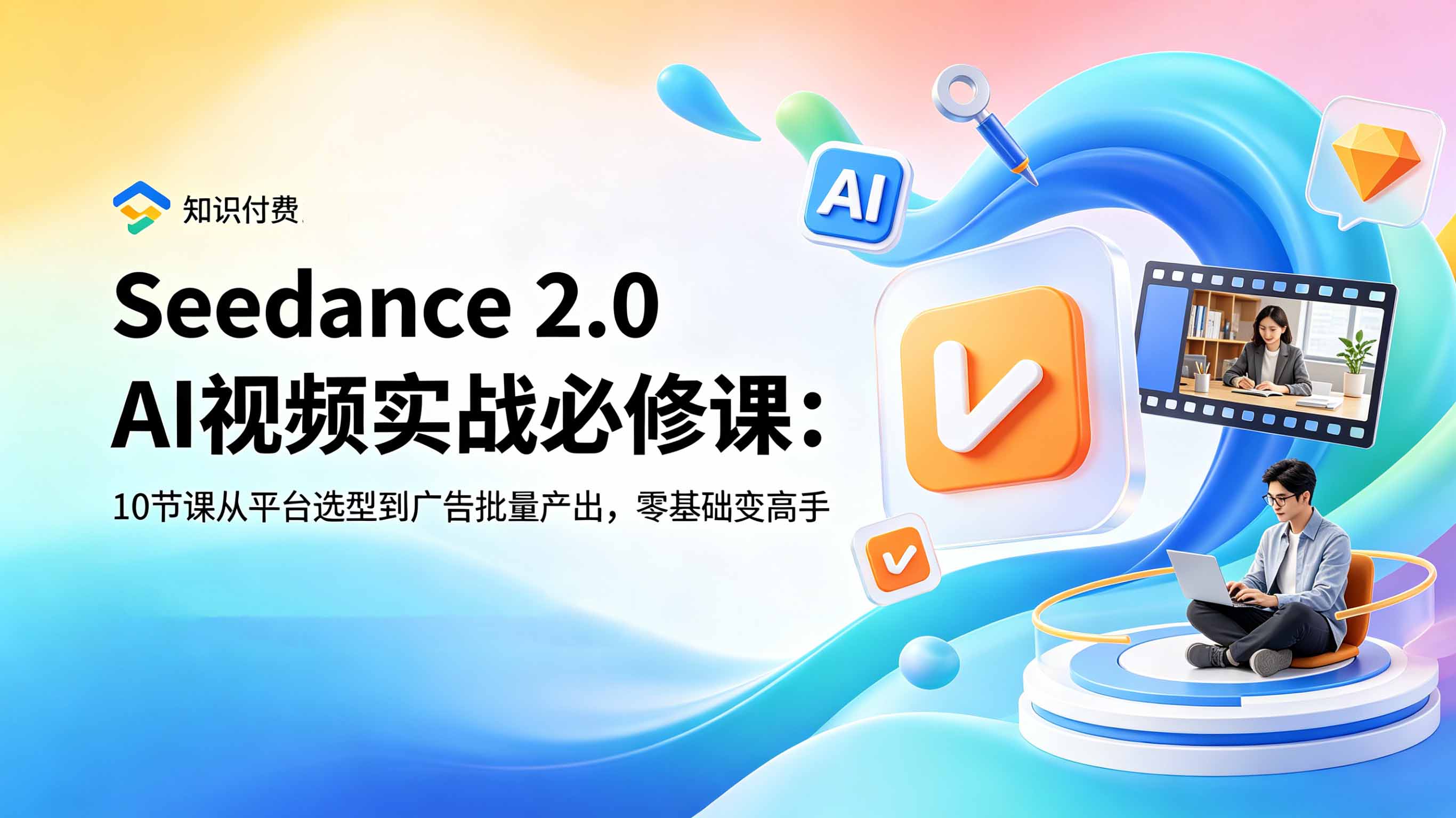 Seedance 2.0 AI视频实战必修课:10节课从平台选型到广告批量产出,零基础变高手-二当家网创资源站