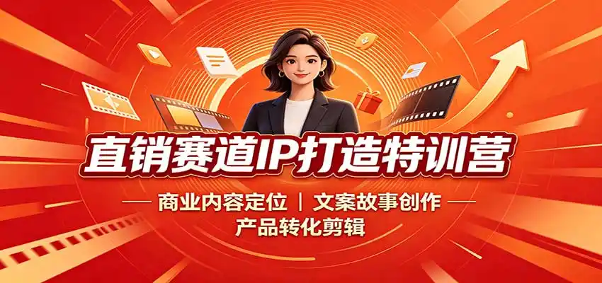 直销赛道IP打造特训营:商业内容定位,文案故事创作,产品转化剪辑-二当家网创资源站