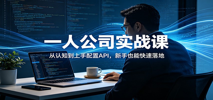 一人公司实战课:从认知到上手配置API,新手也能快速落地-二当家网创资源站