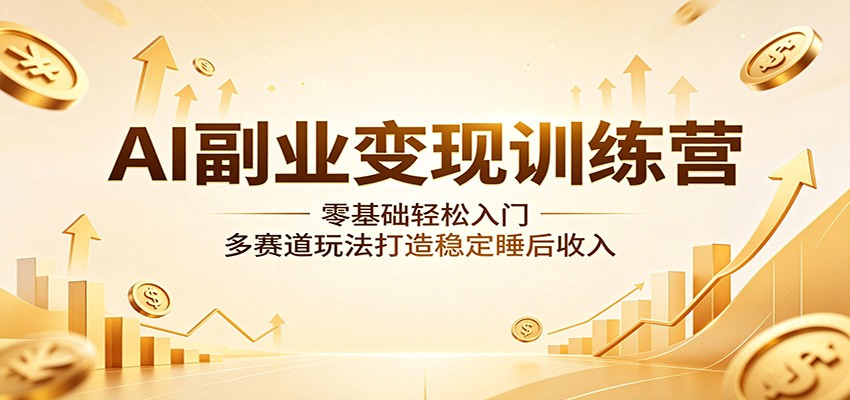 AI副业变现训练营：零基础轻松入门，多赛道玩法打造稳定睡后收入-二当家网创资源站