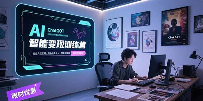 AI智能变现训练营，ChatGPT写作变现，电影解说制作，图文带货方法论-二当家网创资源站