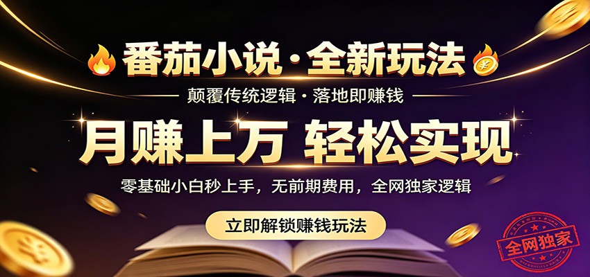 番茄小说5月最新独家玩法，稳定落地实测月入过万！-二当家网创资源站