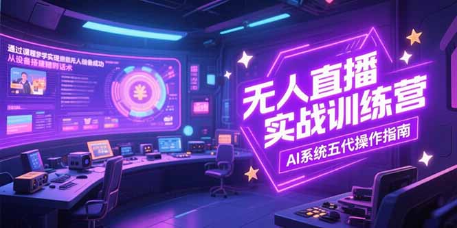 无人直播实操训练营，从设备搭建到话术，AI系统五代操作指南(7月更新-二当家网创资源站