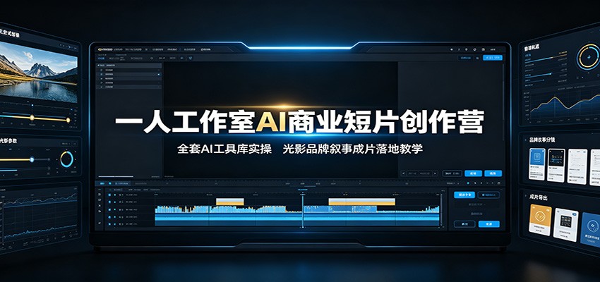 一人工作室AI商业短片创作营：全套AI工具库实操，光影品牌叙事成片落地教学-二当家网创资源站