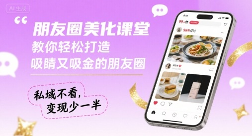 朋友圈美化课堂，教你轻松打造，吸睛又吸金的朋友圈，私域不看，变现少一半-二当家网创资源站