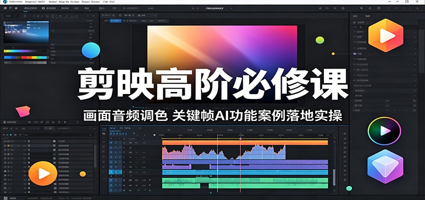 剪映高阶必修课:画面音频调色,关键帧AI功能案例落地实操-二当家网创资源站