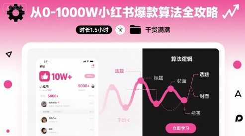 从0-1000W小红书爆款算法全攻略，时长1.5小时，干货满满-二当家网创资源站