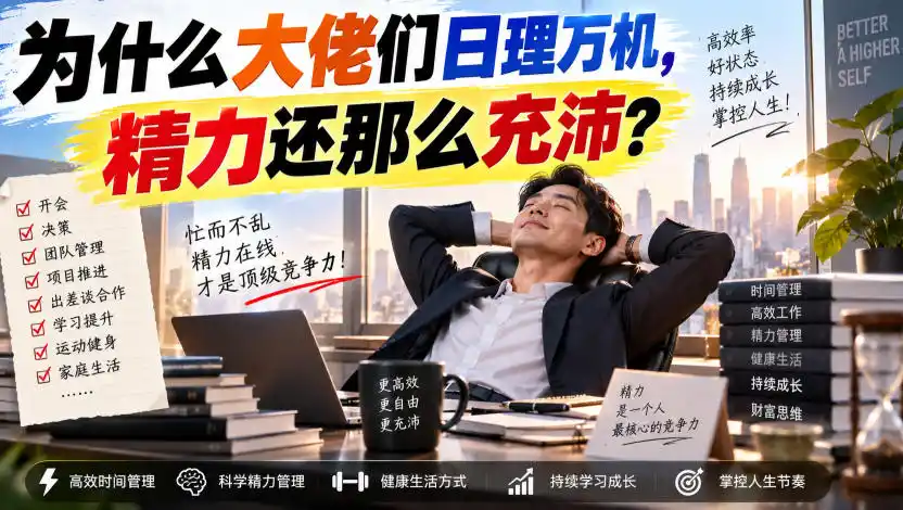 付费文章:为什么大佬们日理万机,精力还那么充沛?-二当家网创资源站
