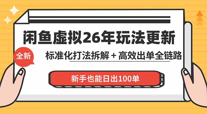 闲鱼虚拟从0到1系统化运营课程：标准化打法拆解 + 高效出单全链路教学，新手也能日出100单-二当家网创资源站