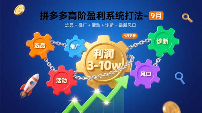 拼多多高阶盈利系统打法-9月：选品+推广+活动+诊断+最新风口，月利润3-10w-二当家网创资源站