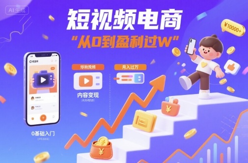 短视频电商：短视频变现从0到盈利过W-二当家网创资源站