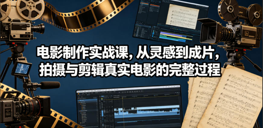 电影制作实战课,从灵感到成片,拍摄与剪辑真实电影的完整过程【原创双语字幕】-二当家网创资源站
