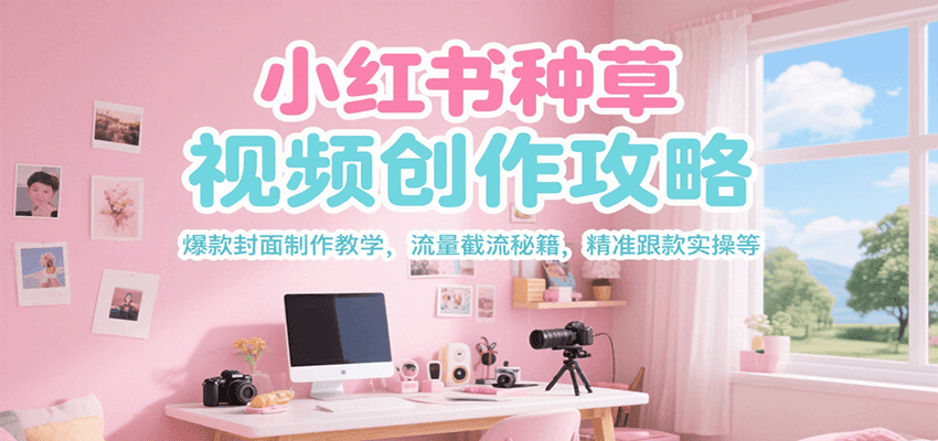 小红书种草视频创作攻略，爆款封面制作教学 ，流量截流秘籍 ，精准跟款实操等-二当家网创资源站