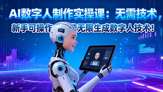 AI数字人制作实操课:无需技术,新手可操作,免费无限生成数字人技术!-二当家网创资源站