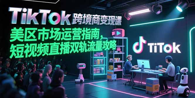 TikTok跨境电商变现课，美区市场运营指南，短视频直播双轨流量攻略-二当家网创资源站